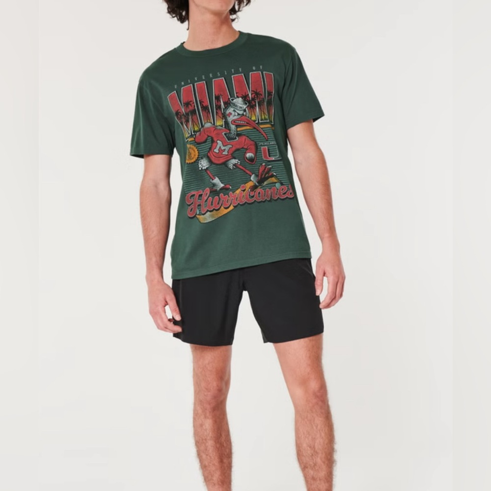 Green Miami Hurricanes Graphic T-Shirt